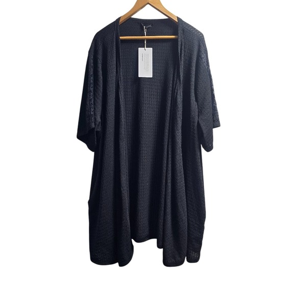 BloomChic Other - Bloomchic Womens Black Lace Embroidered Kimono Swimsuit Cover Up 28 Festival